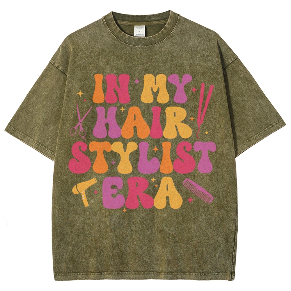 Hairstyle Unisex Fit Washed T-Shirt Customscool