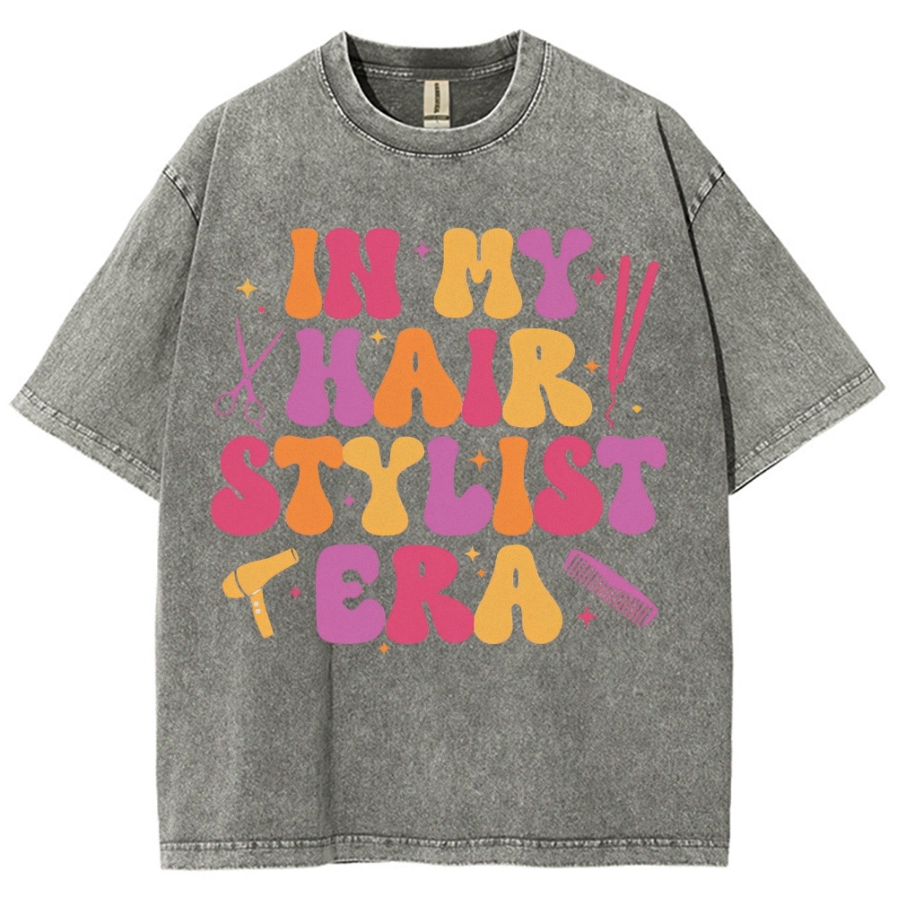 Hairstyle Unisex Fit Washed T-Shirt Customscool