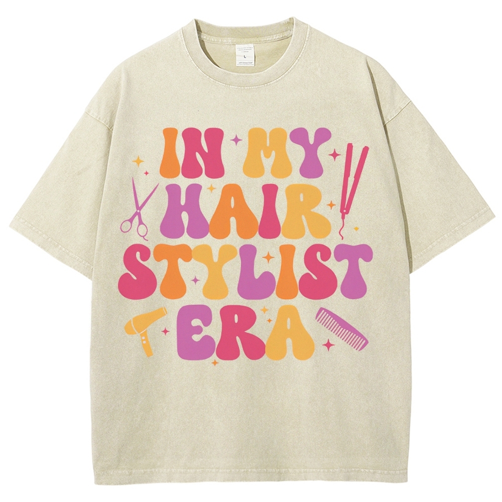 Hairstyle Unisex Fit Washed T-Shirt Customscool