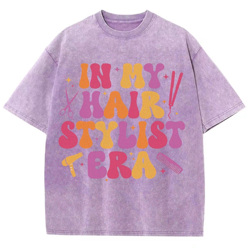Hairstyle Unisex Fit Washed T-Shirt Customscool