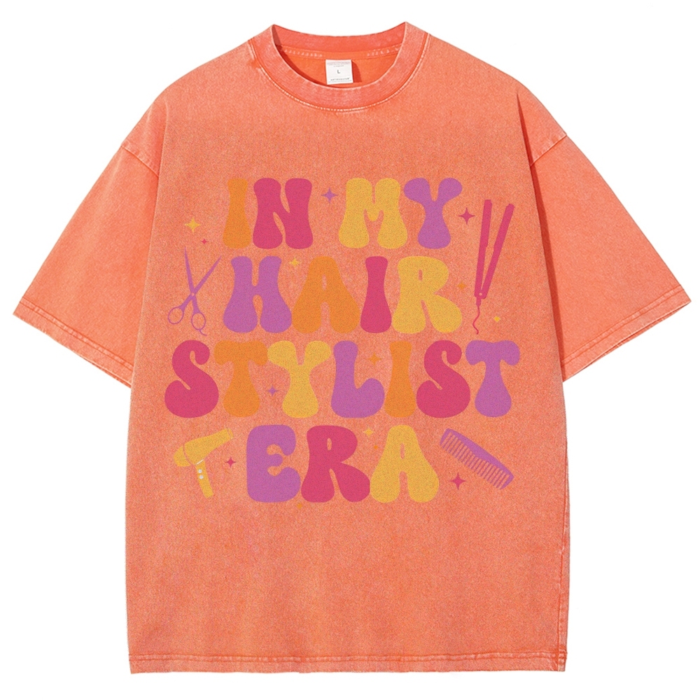 Hairstyle Unisex Fit Washed T-Shirt Customscool