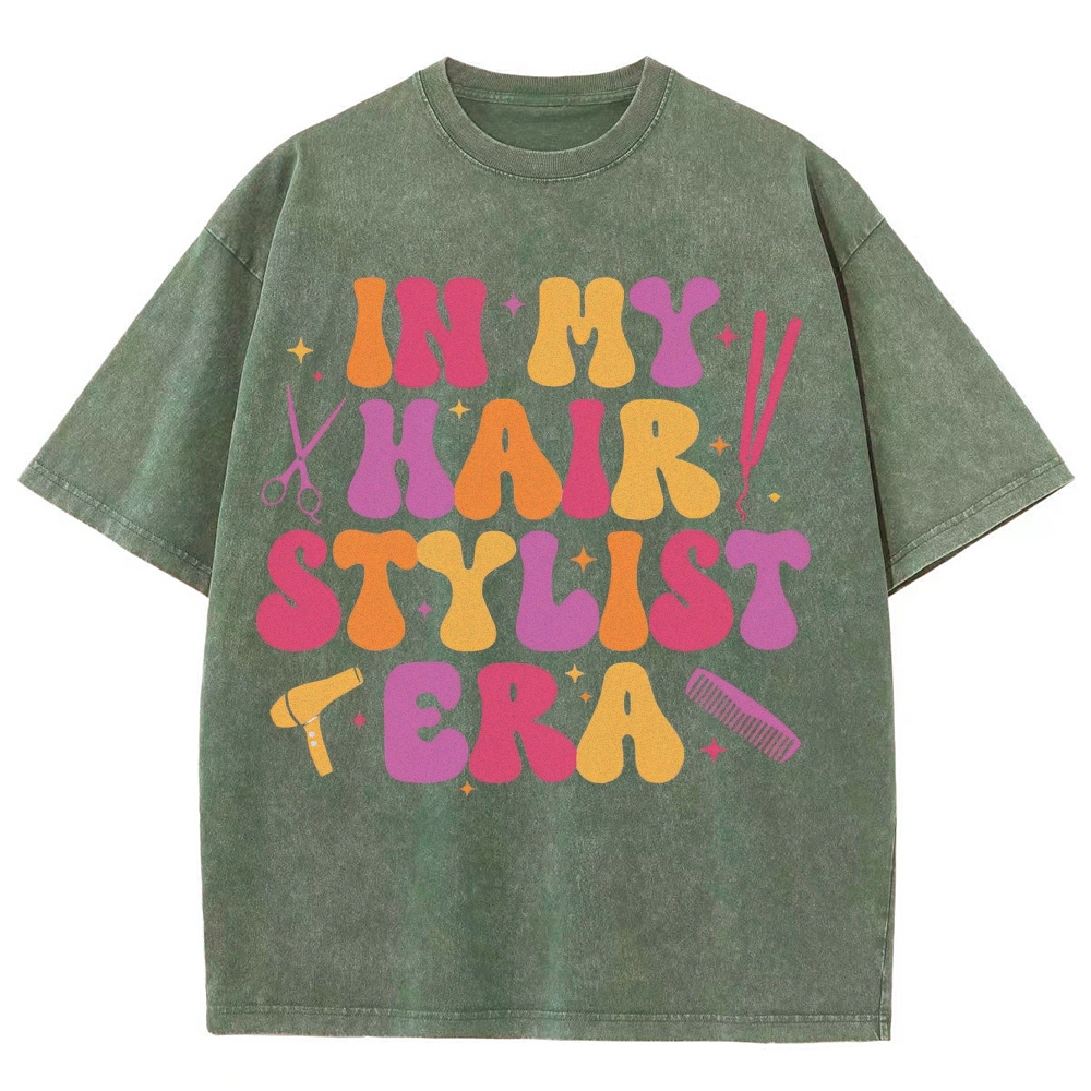 Hairstyle Unisex Fit Washed T-Shirt Customscool