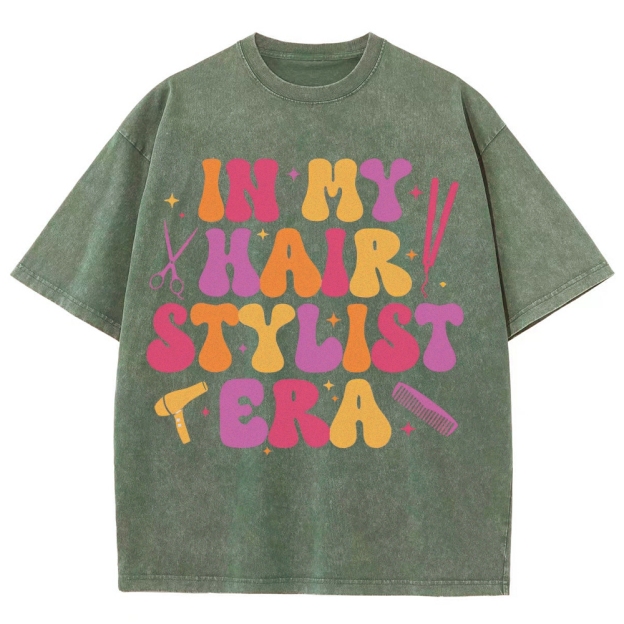 Hairstyle Unisex Fit Washed T-Shirt Customscool