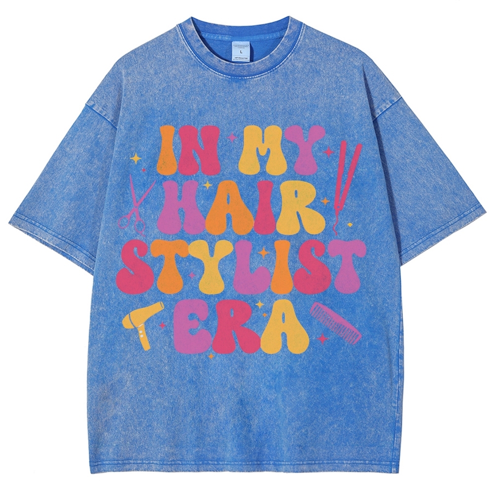 Hairstyle Unisex Fit Washed T-Shirt Customscool