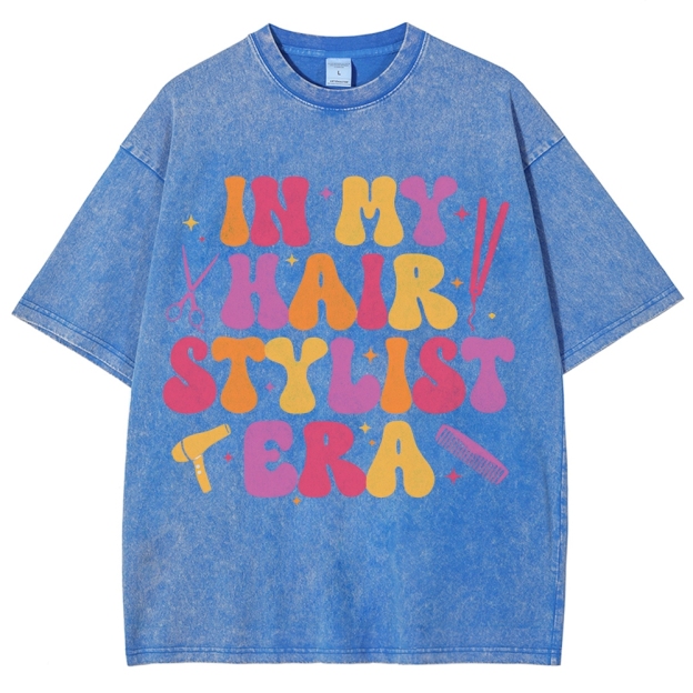 Hairstyle Unisex Fit Washed T-Shirt Customscool
