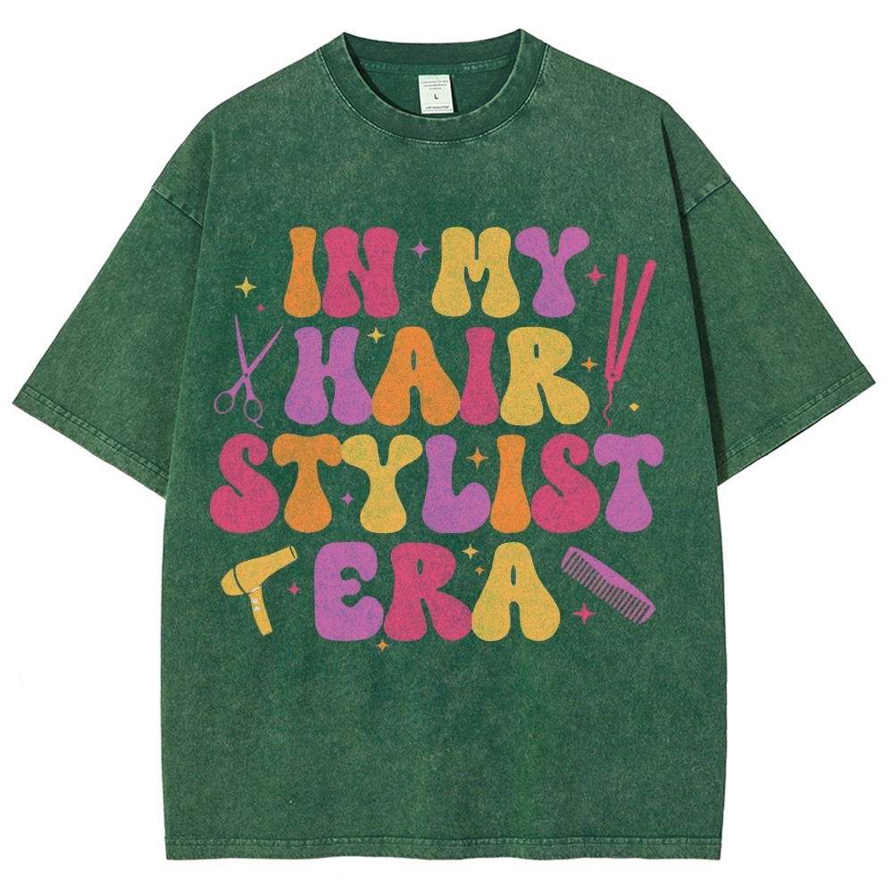 Hairstyle Unisex Fit Washed T-Shirt Customscool