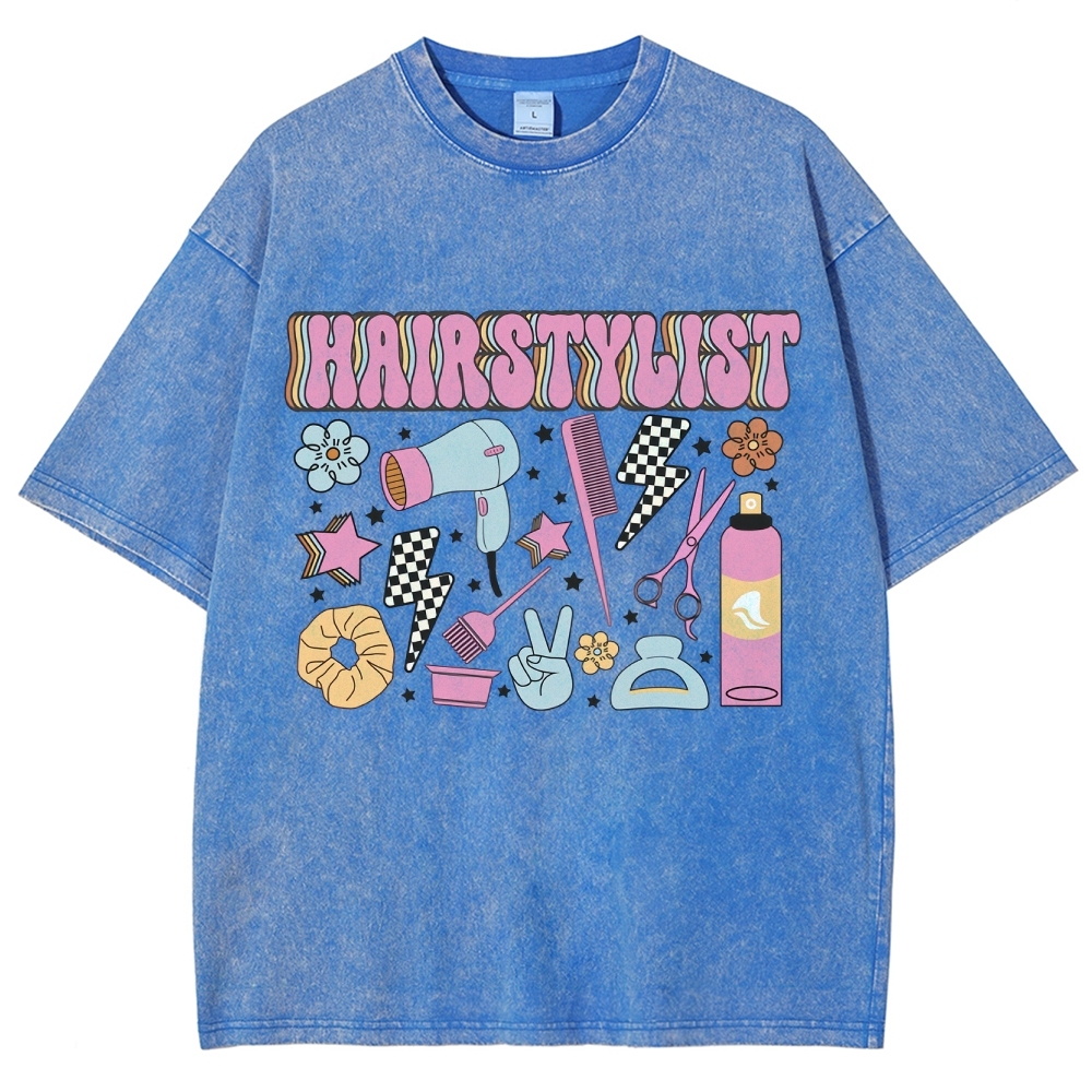 Hairstyle Unisex Fit Washed T-Shirt Customscool
