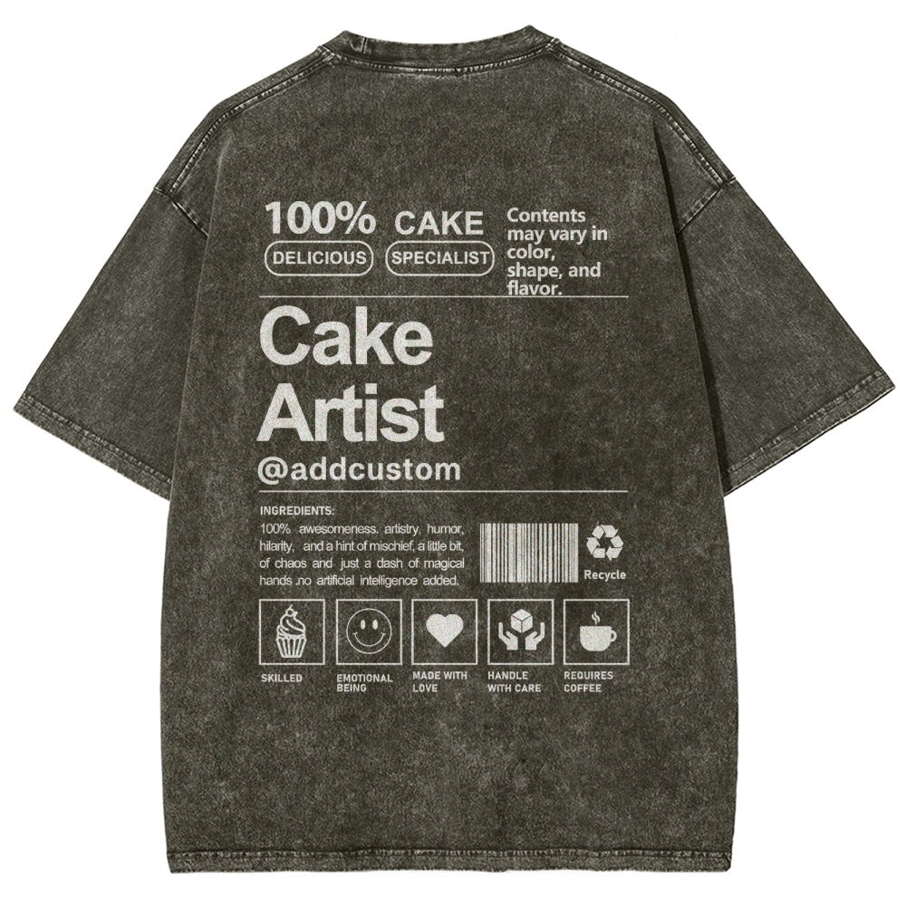 Cake Artist Vintage Snowflake Washed T-Shirt