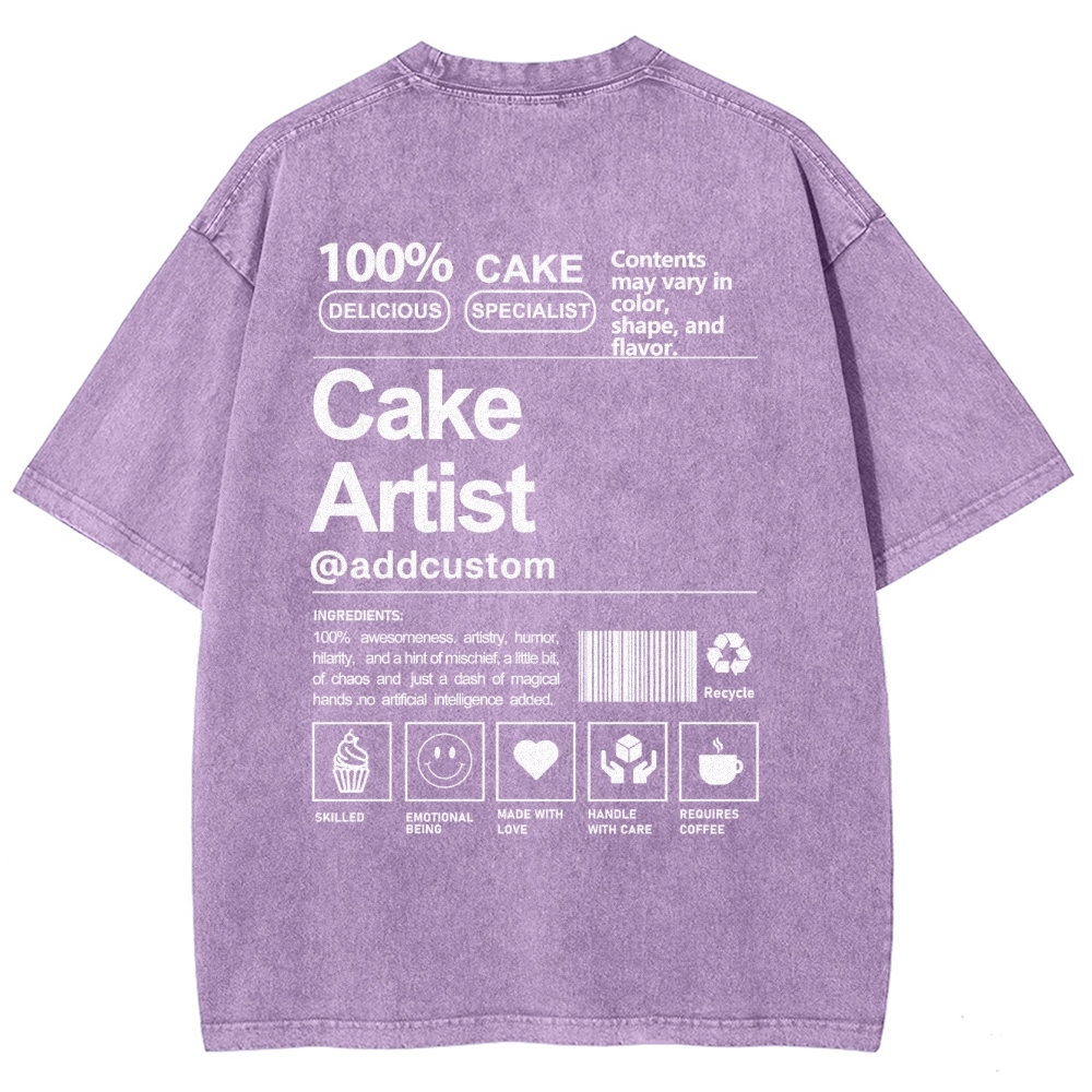 Cake Artist Vintage Snowflake Washed T-Shirt
