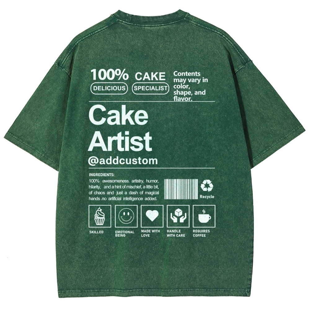 Cake Artist Vintage Snowflake Washed T-Shirt