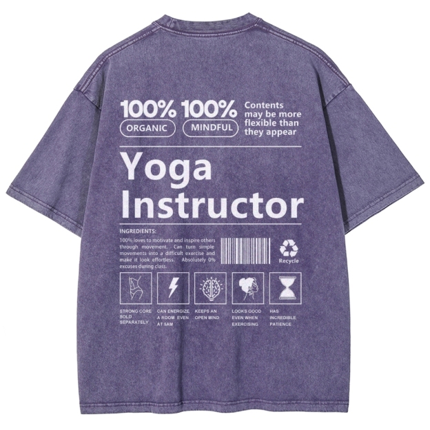 Yoga Instructor Vintage Snowflake Washed T-Shirt