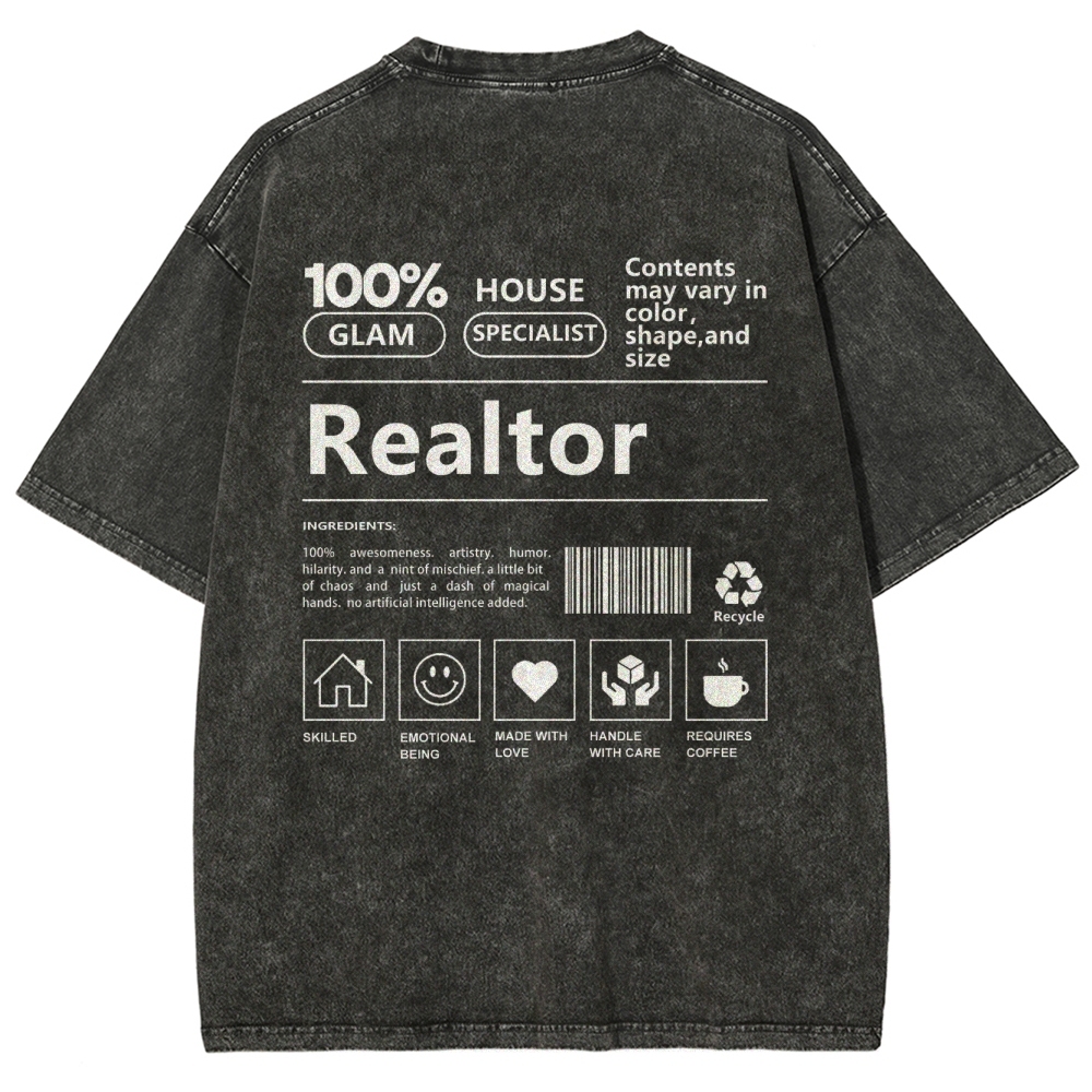 Realtor Vintage Snowflake Washed T-Shirt
