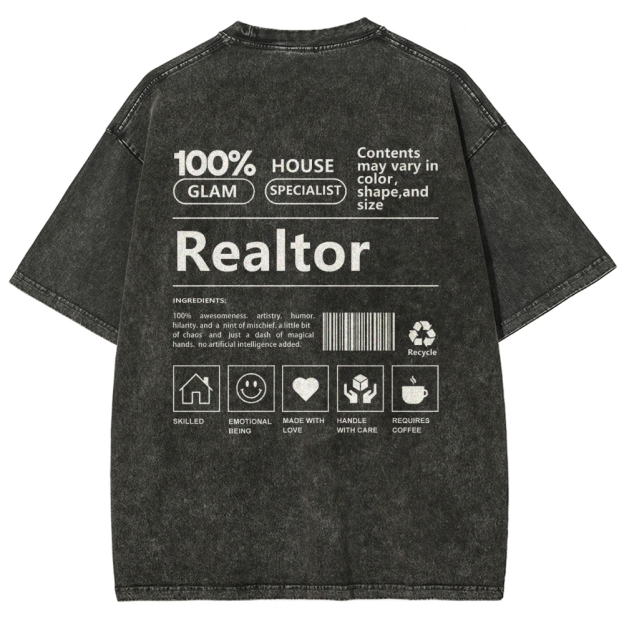 Realtor Vintage Snowflake Washed T-Shirt