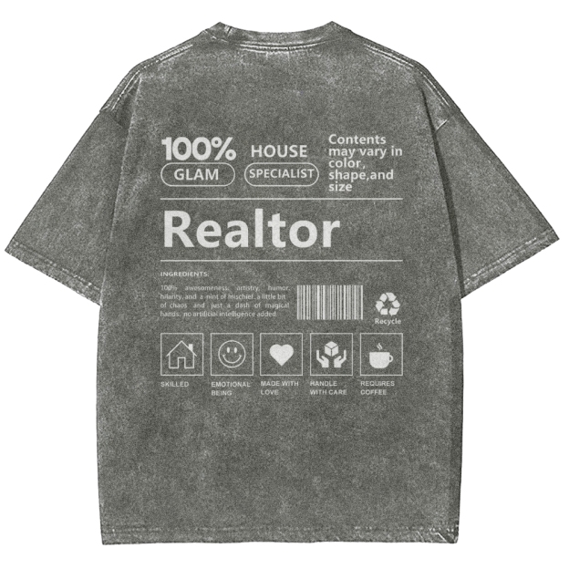 Realtor Vintage Snowflake Washed T-Shirt