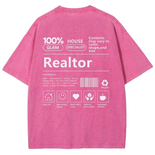 Realtor Vintage Snowflake Washed T-Shirt