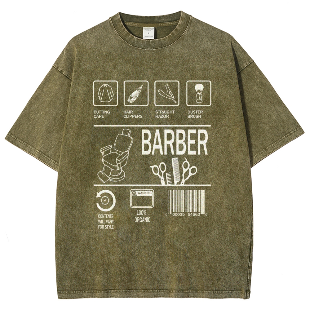 Barber Unisex Fit Washed T-Shirt Customscool