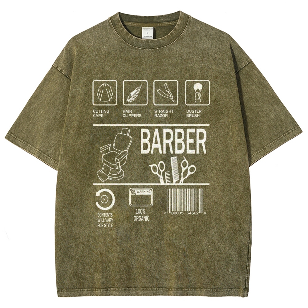 Barber Unisex Fit Washed T-Shirt Customscool