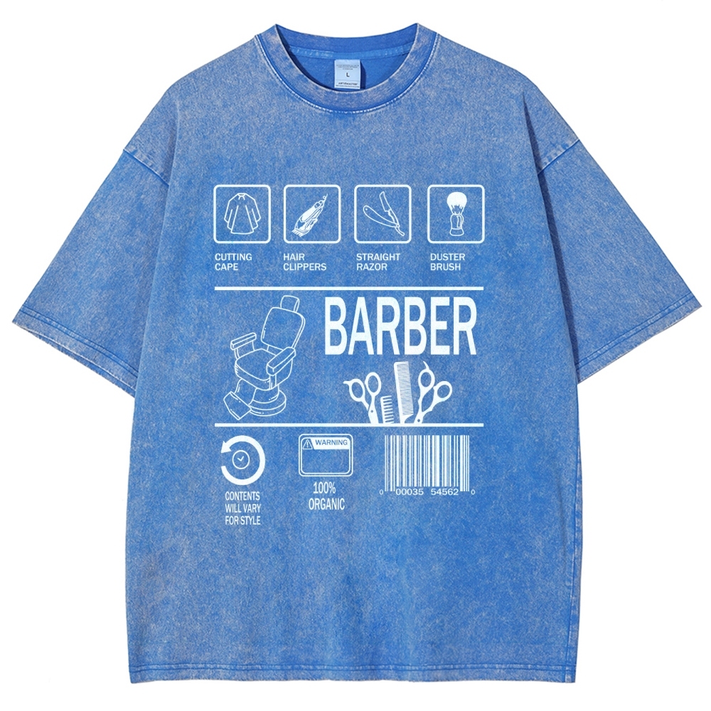 Barber Unisex Fit Washed T-Shirt Customscool
