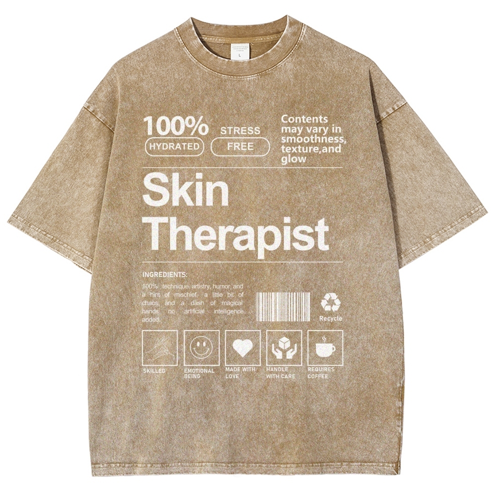 Skin Therapist Unisex Fit Washed T-Shirt Customscool