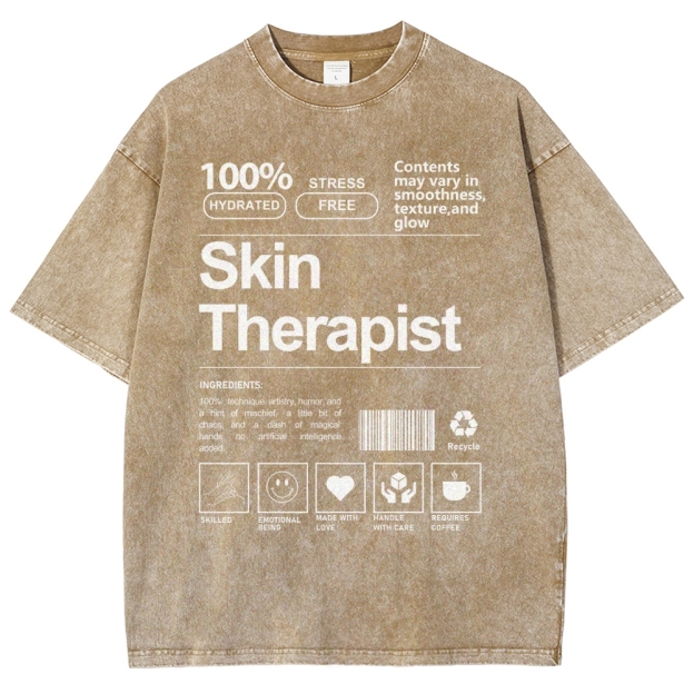 Skin Therapist Unisex Fit Washed T-Shirt Customscool