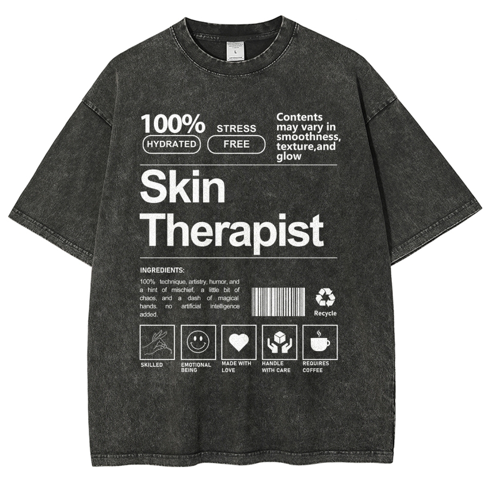Skin Therapist Unisex Fit Washed T-Shirt Customscool