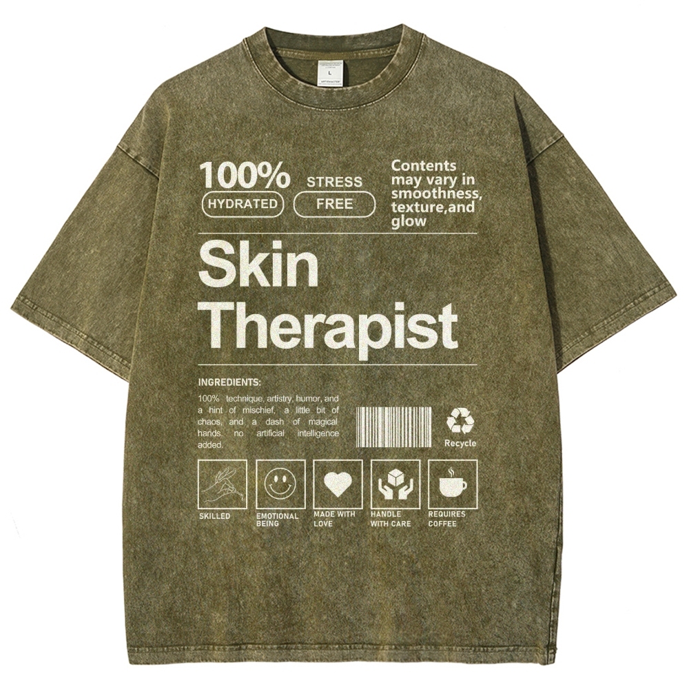 Skin Therapist Unisex Fit Washed T-Shirt Customscool