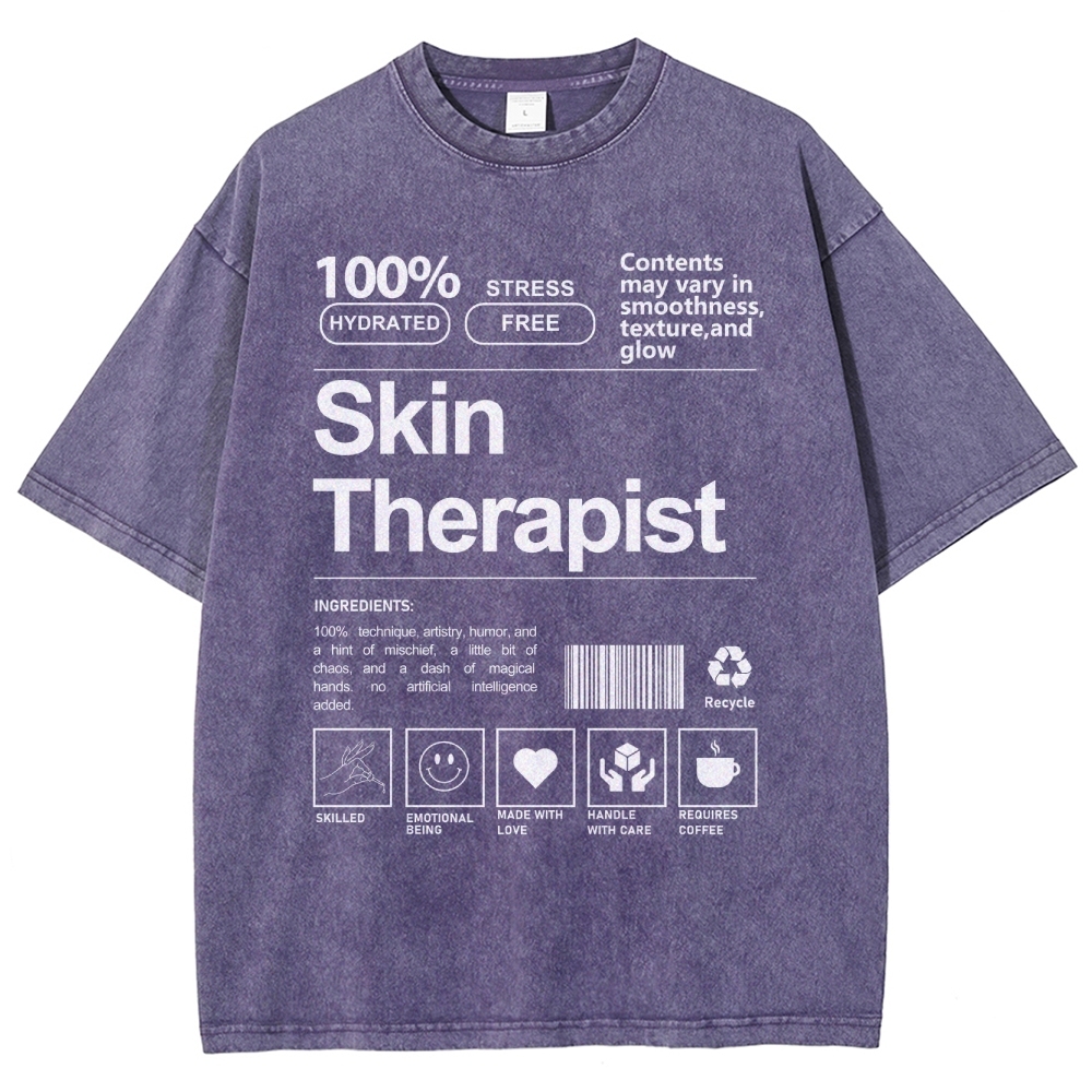 Skin Therapist Unisex Fit Washed T-Shirt Customscool