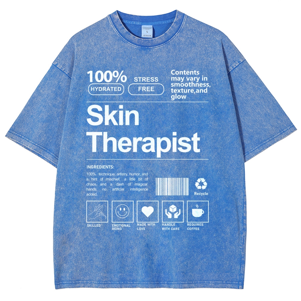 Skin Therapist Unisex Fit Washed T-Shirt Customscool