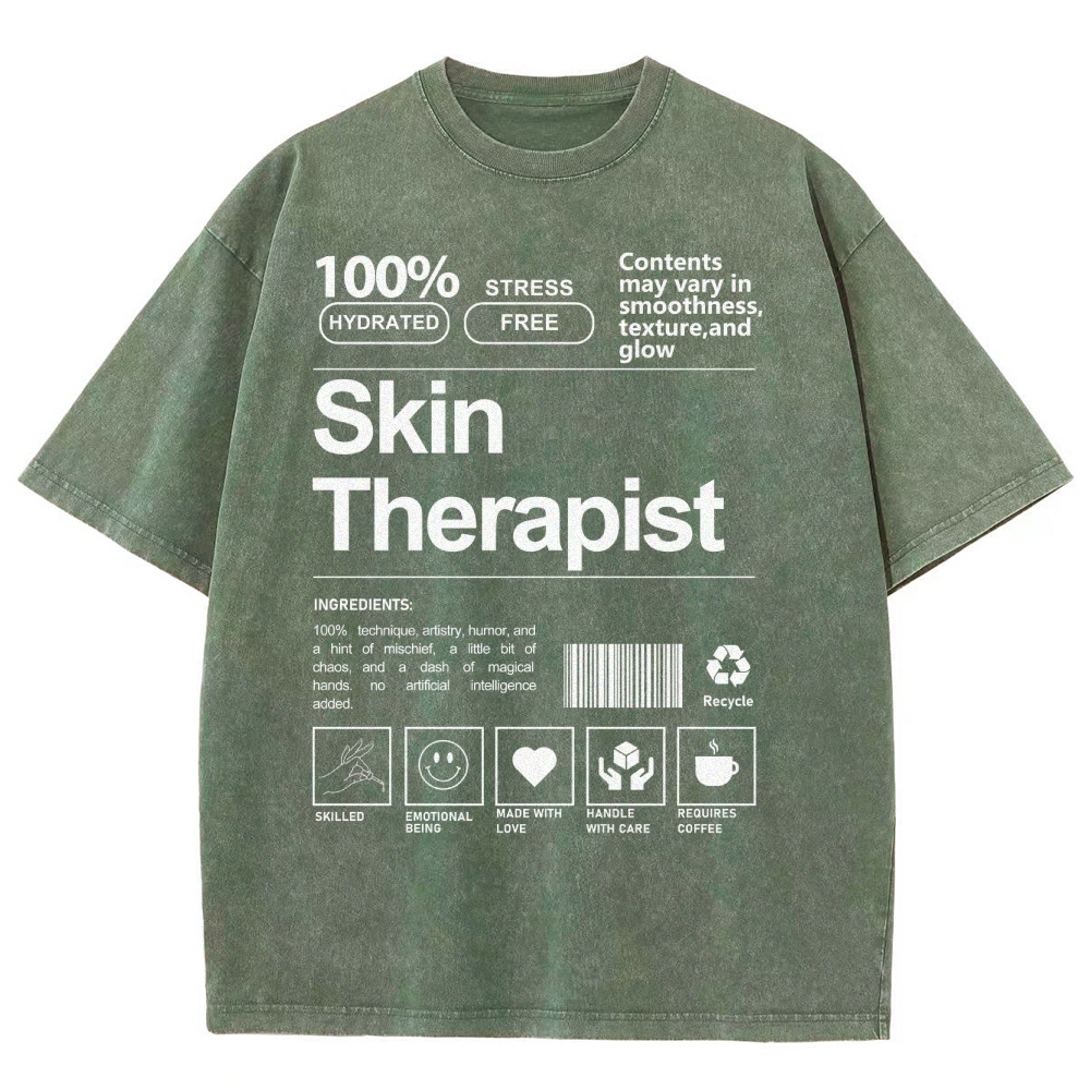 Skin Therapist Unisex Fit Washed T-Shirt Customscool