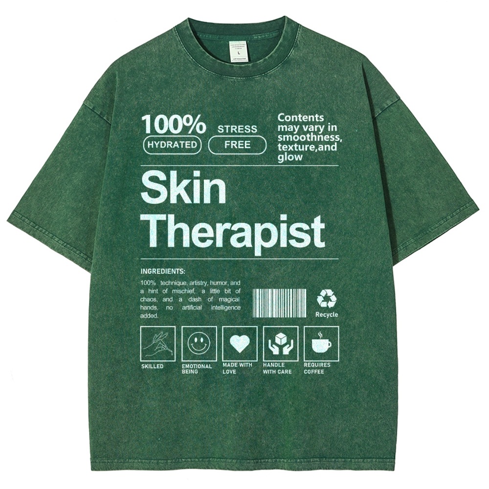 Skin Therapist Unisex Fit Washed T-Shirt Customscool