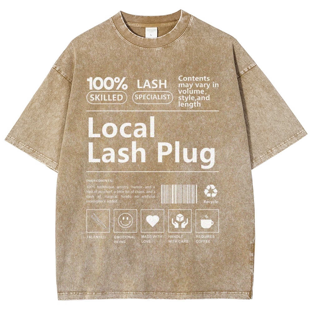 Local Lash Plug Unisex Fit Washed T-Shirt Customscool