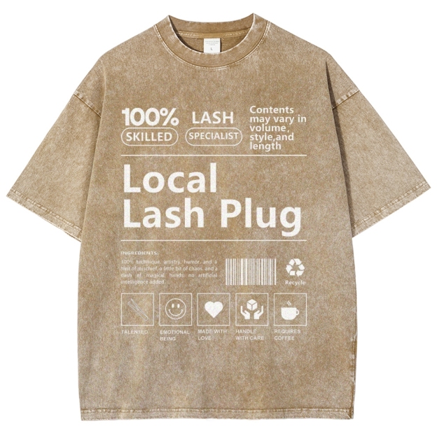 Local Lash Plug Unisex Fit Washed T-Shirt Customscool