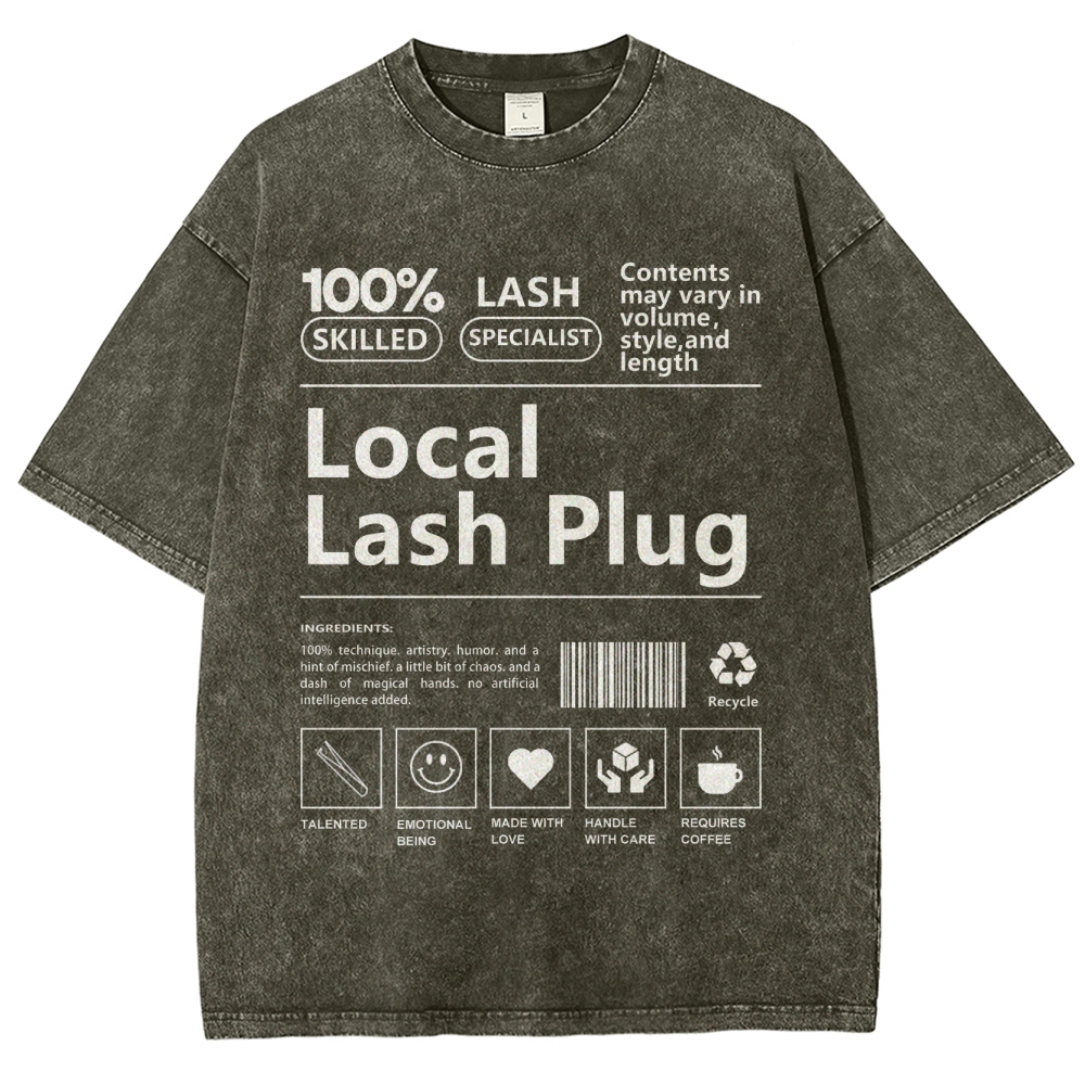 Local Lash Plug Unisex Fit Washed T-Shirt Customscool