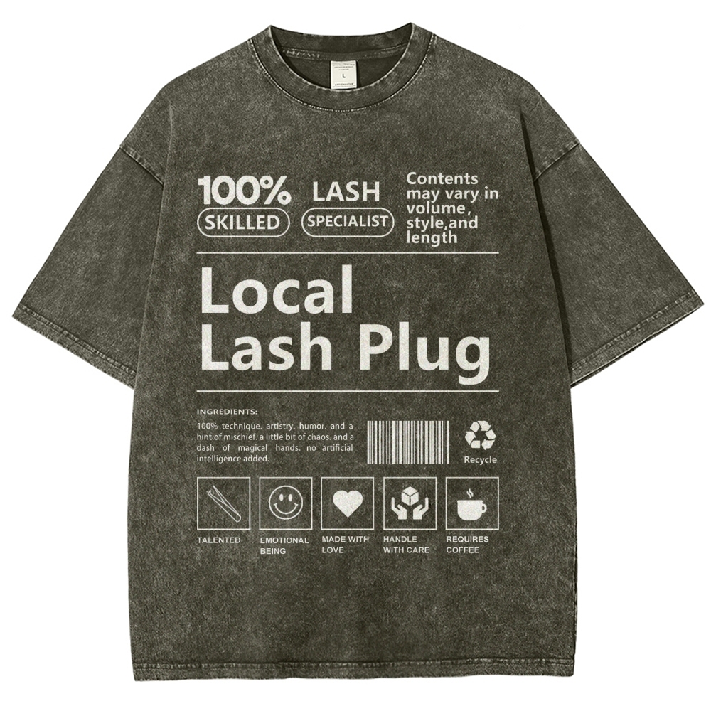 Local Lash Plug Unisex Fit Washed T-Shirt Customscool