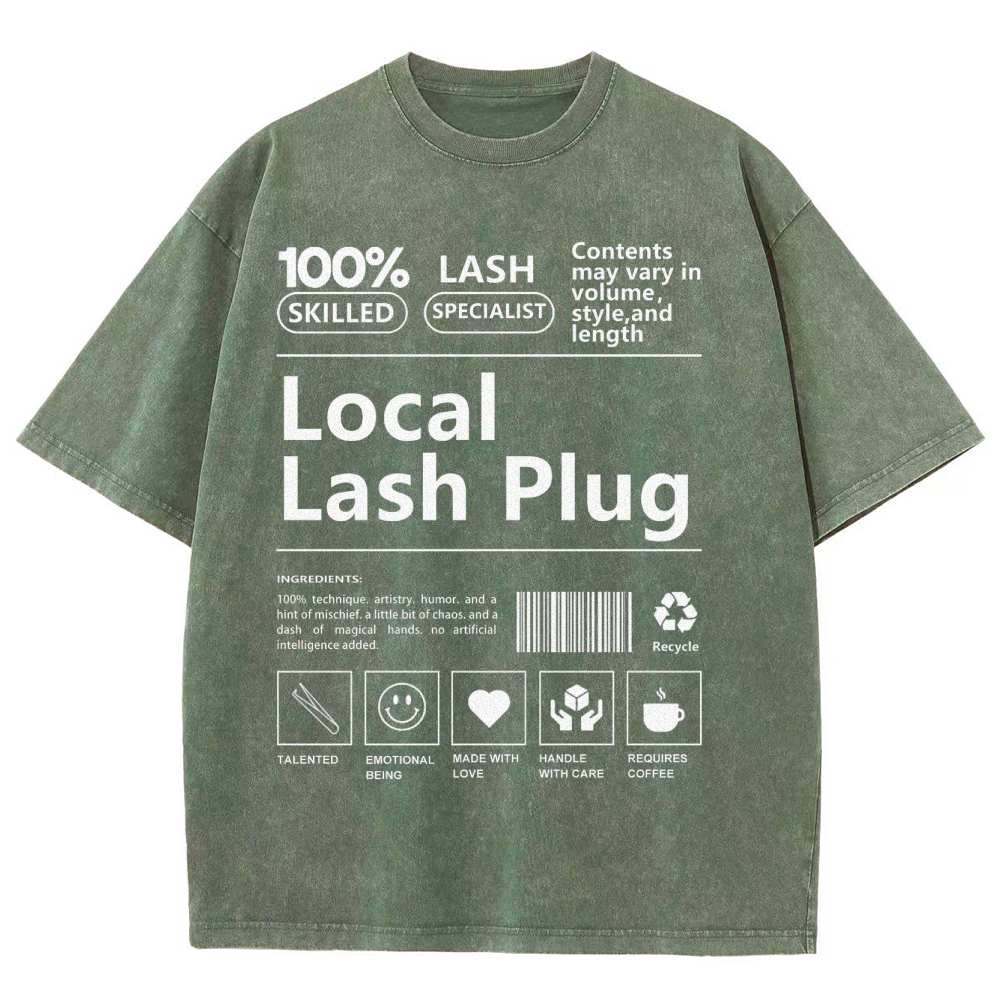 Local Lash Plug Unisex Fit Washed T-Shirt Customscool