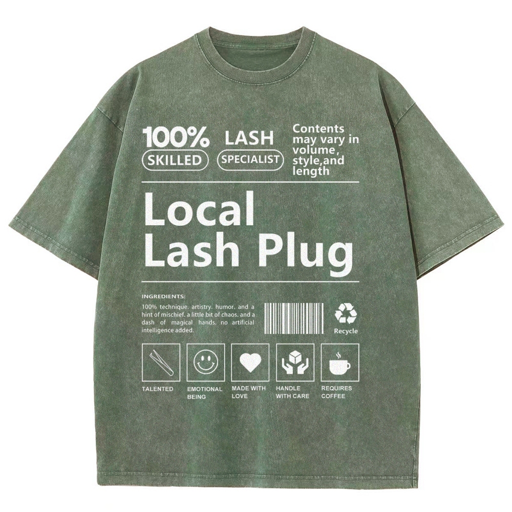 Local Lash Plug Unisex Fit Washed T-Shirt Customscool