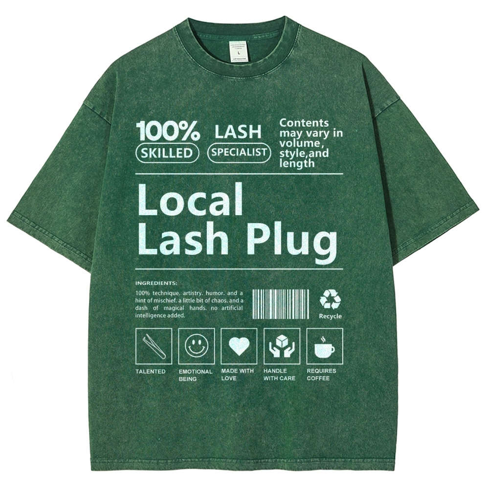 Local Lash Plug Unisex Fit Washed T-Shirt Customscool