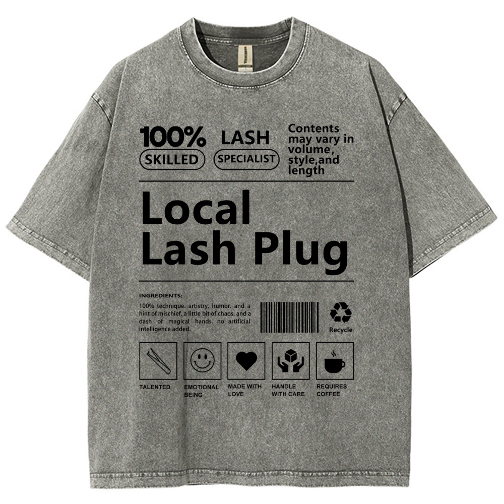 Local Lash Plug Unisex Fit Washed T-Shirt Customscool