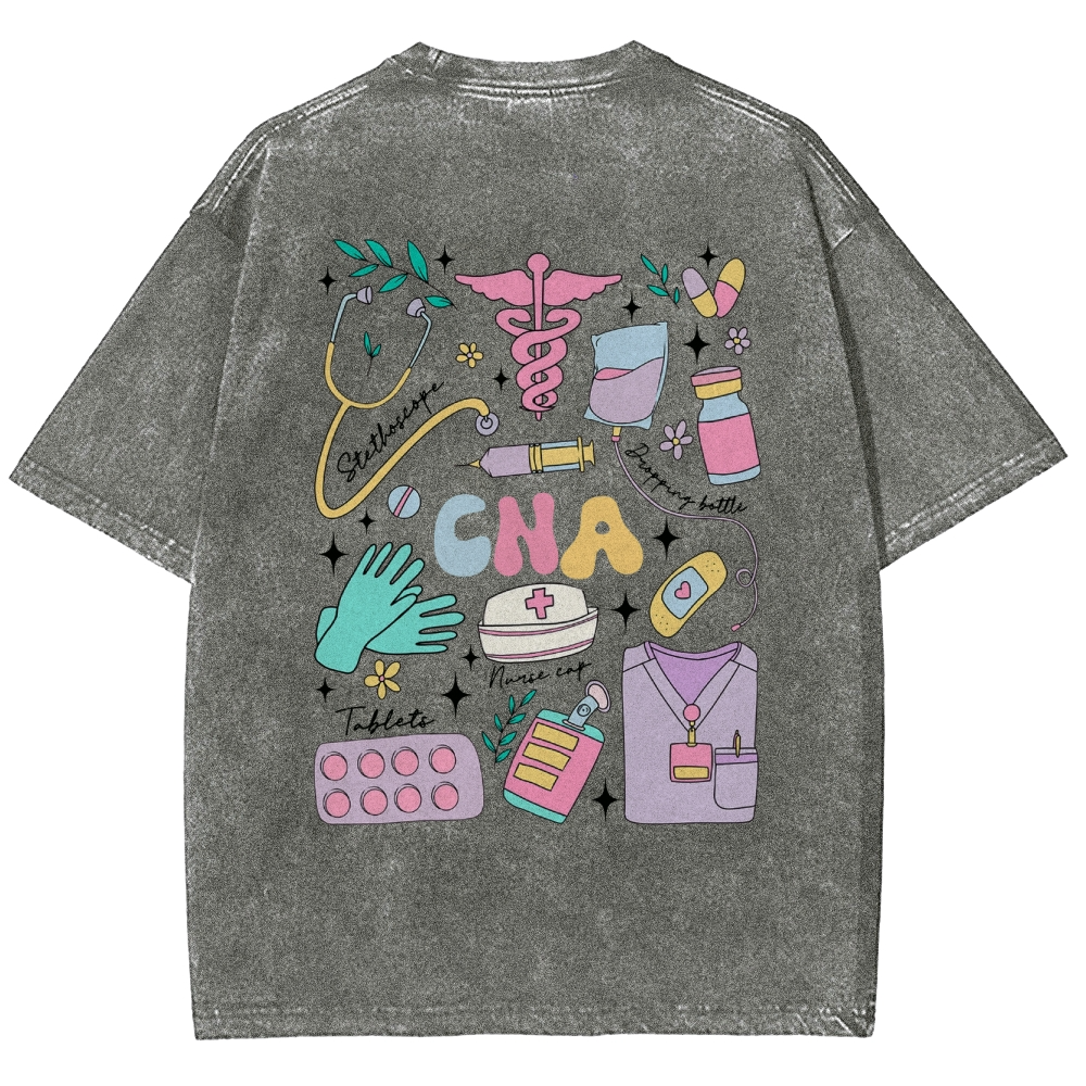 Cna Stuff Addcustom Unisex Fit Washed T-Shirt Customscool