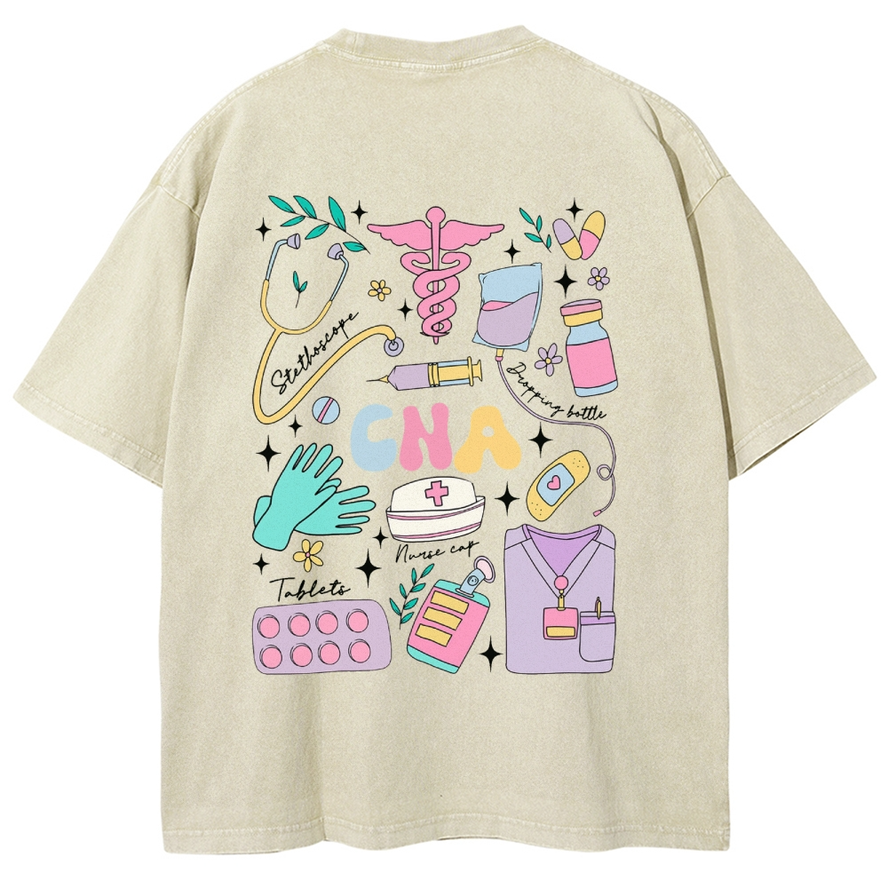 Cna Stuff Addcustom Unisex Fit Washed T-Shirt Customscool