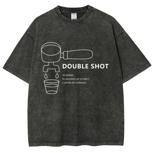 Double Shot Unisex Fit Washed T-Shirt Customscool