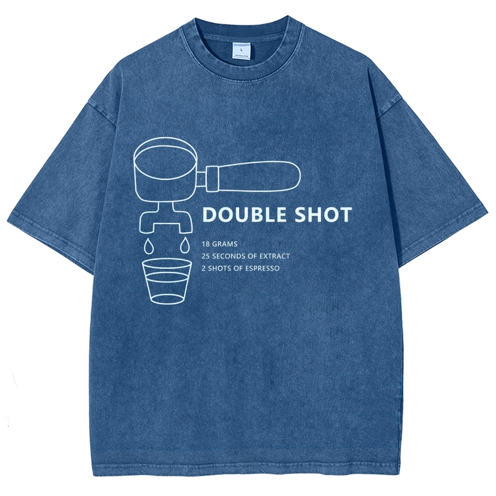 Double Shot Unisex Fit Washed T-Shirt Customscool