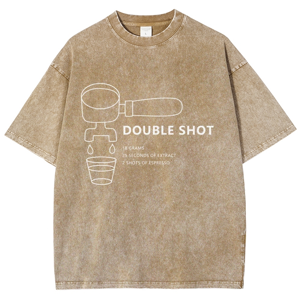 Double Shot Unisex Fit Washed T-Shirt Customscool