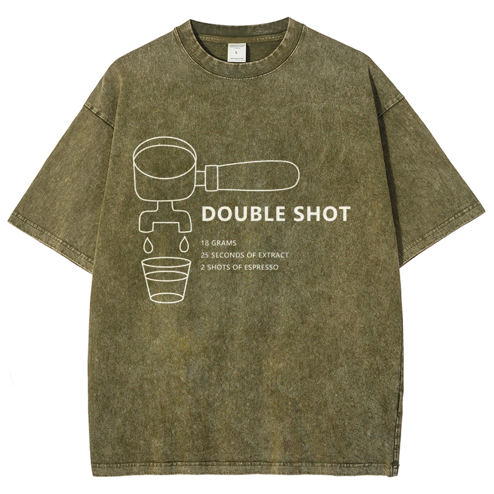 Double Shot Unisex Fit Washed T-Shirt Customscool