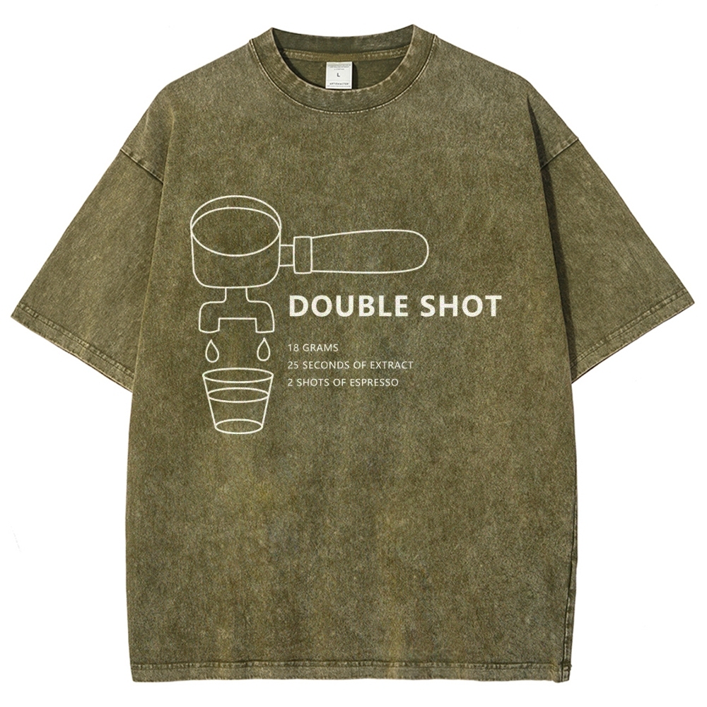 Double Shot Unisex Fit Washed T-Shirt Customscool