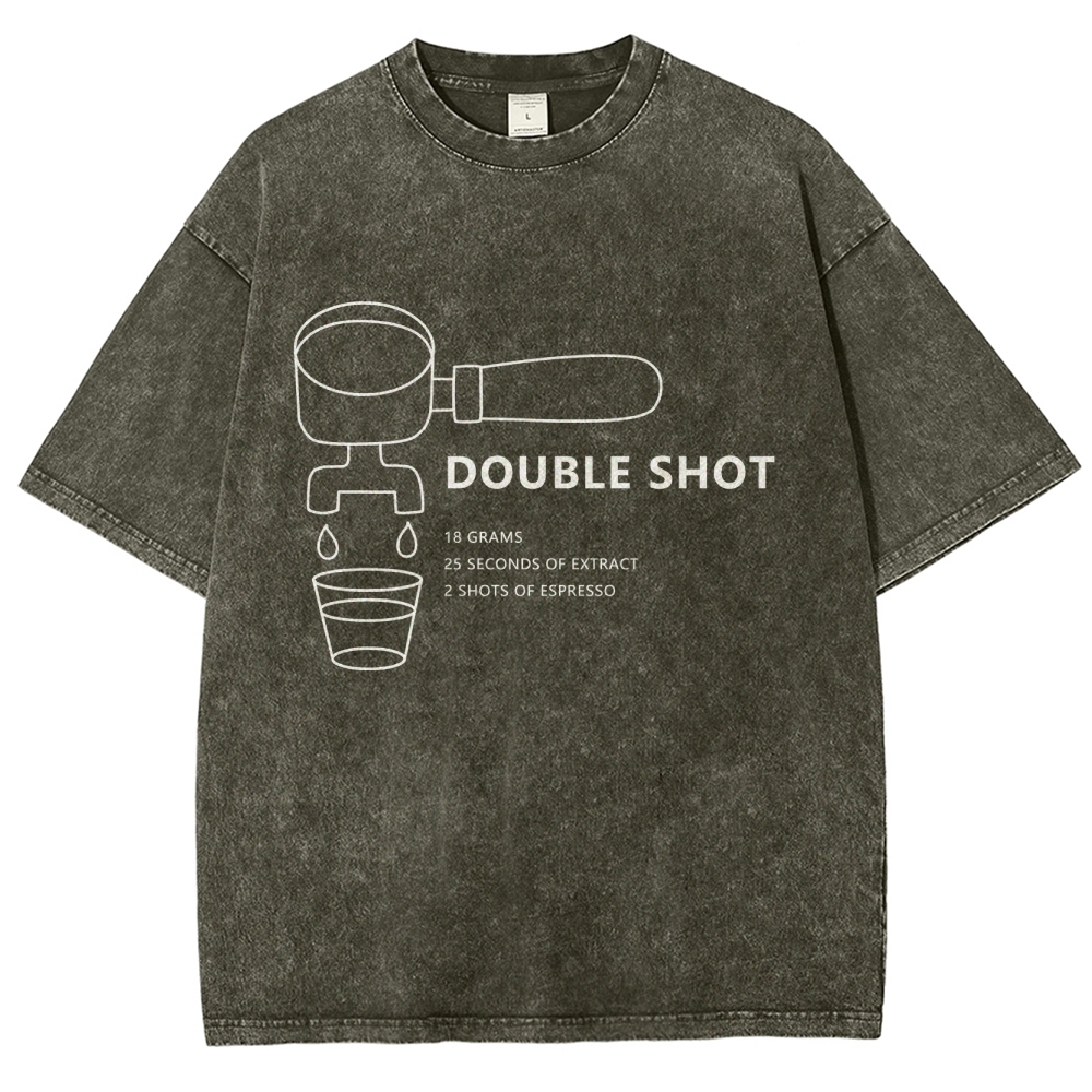 Double Shot Unisex Fit Washed T-Shirt Customscool