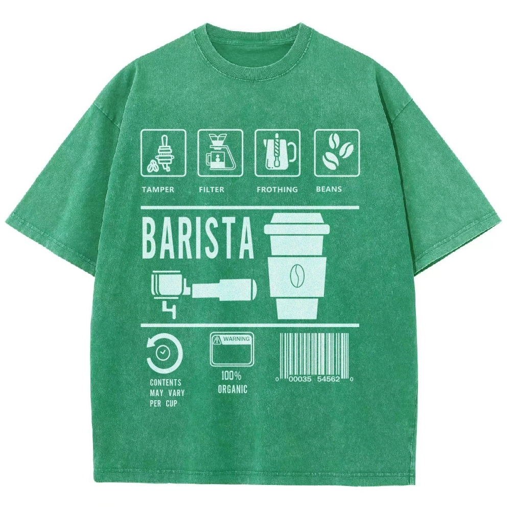 Barista Unisex Fit Washed T-Shirt Customscool