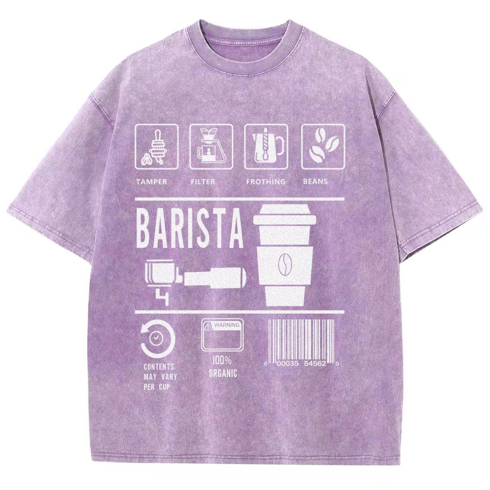 Barista Unisex Fit Washed T-Shirt Customscool