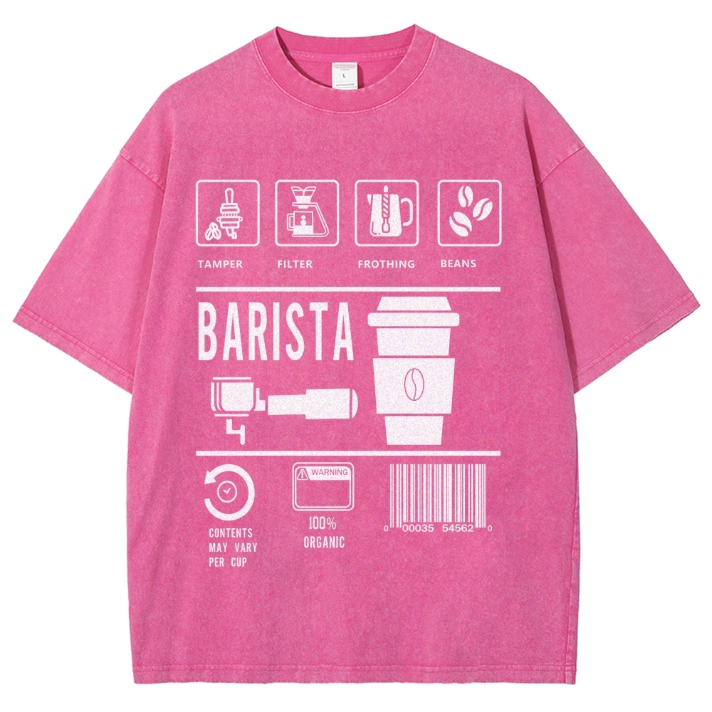 Barista Unisex Fit Washed T-Shirt Customscool