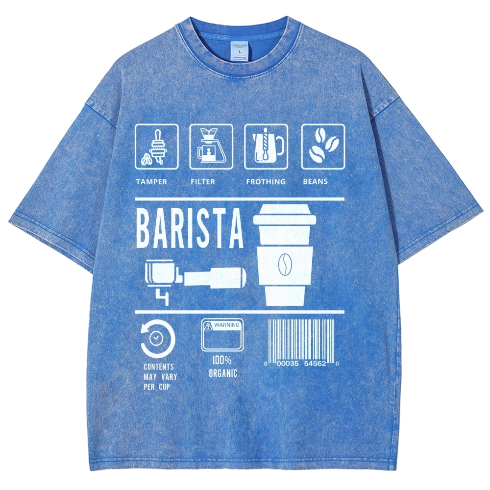 Barista Unisex Fit Washed T-Shirt Customscool